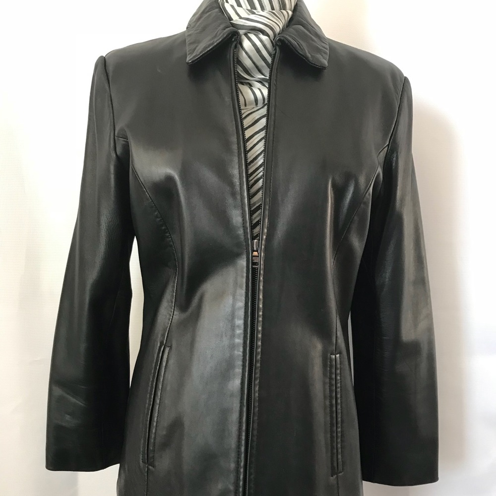 Guess Black Leather Jacket